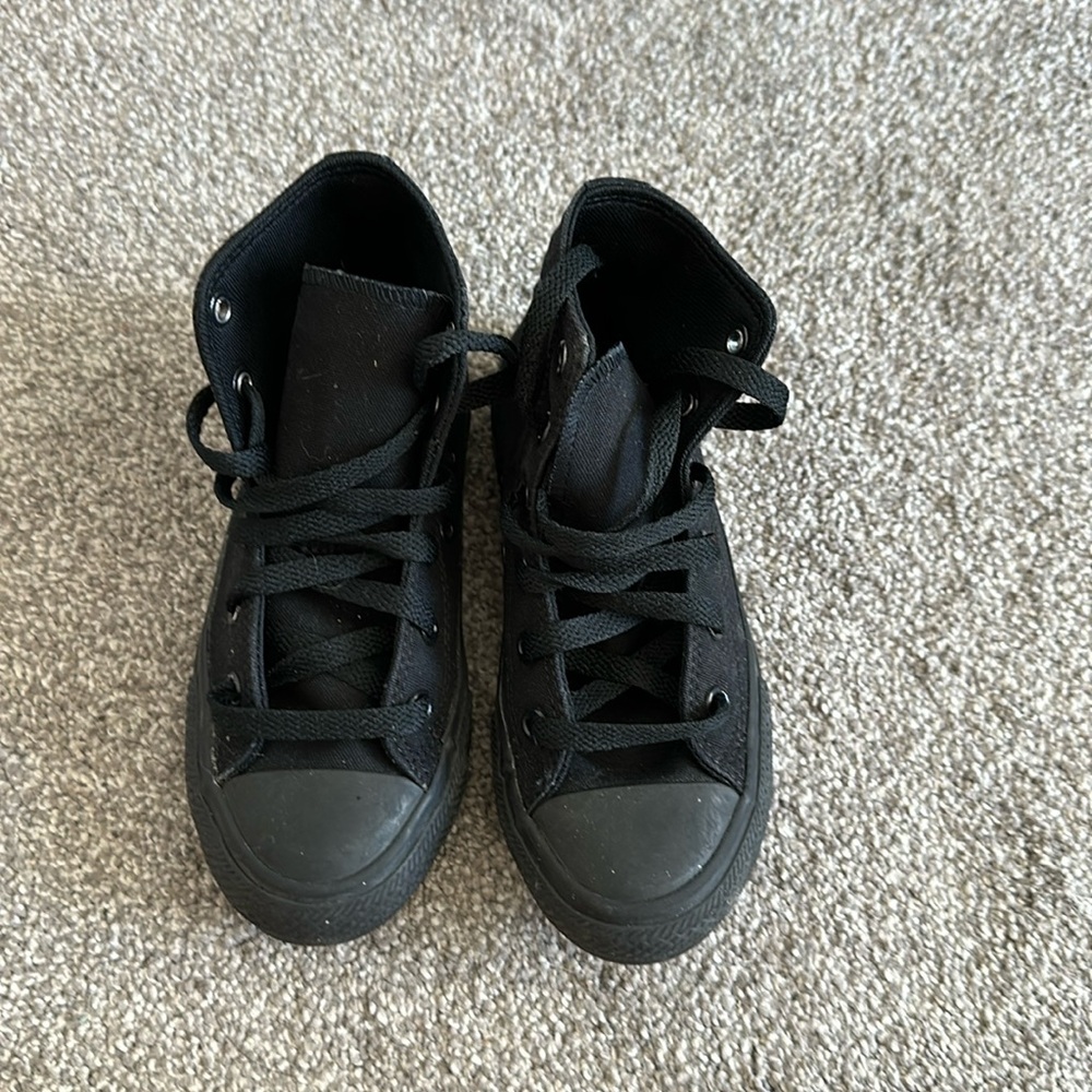 Boys black hi-top Converse